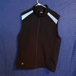 Men's Black and Light Blue Vest